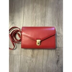 Giani‎ Bernini Red Faux Leather Handbag/Clutch/Purse  *clean
